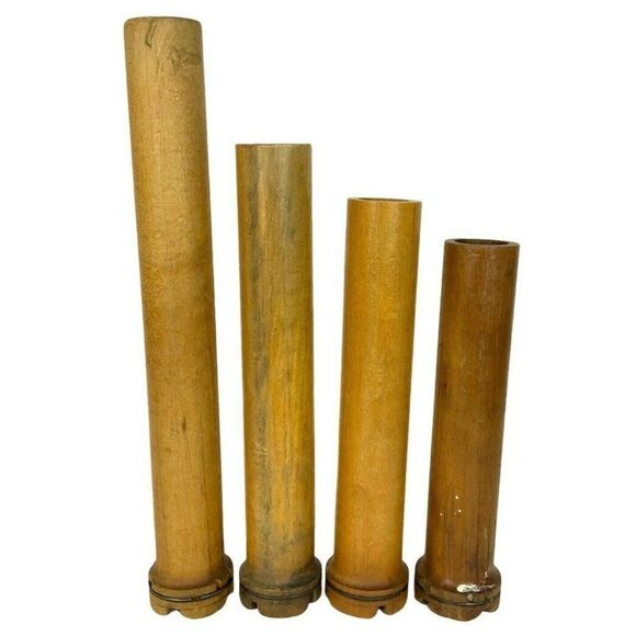 Vintage Wooden Industrial Bobbin Thread Textile Spools Quills Lot of 7 Rustic - Picture 3 of 7